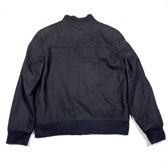Black Rivet Black Wool Blend Insulated Bomber Utility Jacket Mens Medium - Picture 10 of 12